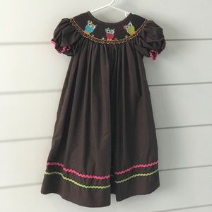 Born To Be Sassy Smocked Owl Dress