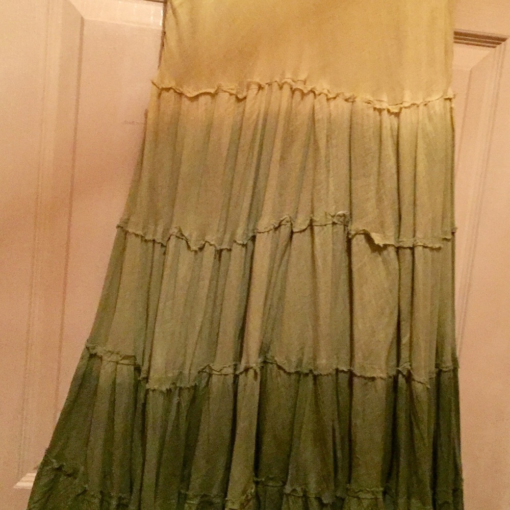 Fun Multi-Greens Skirt/Sweater 2pc Outfit - Picture 4 of 6