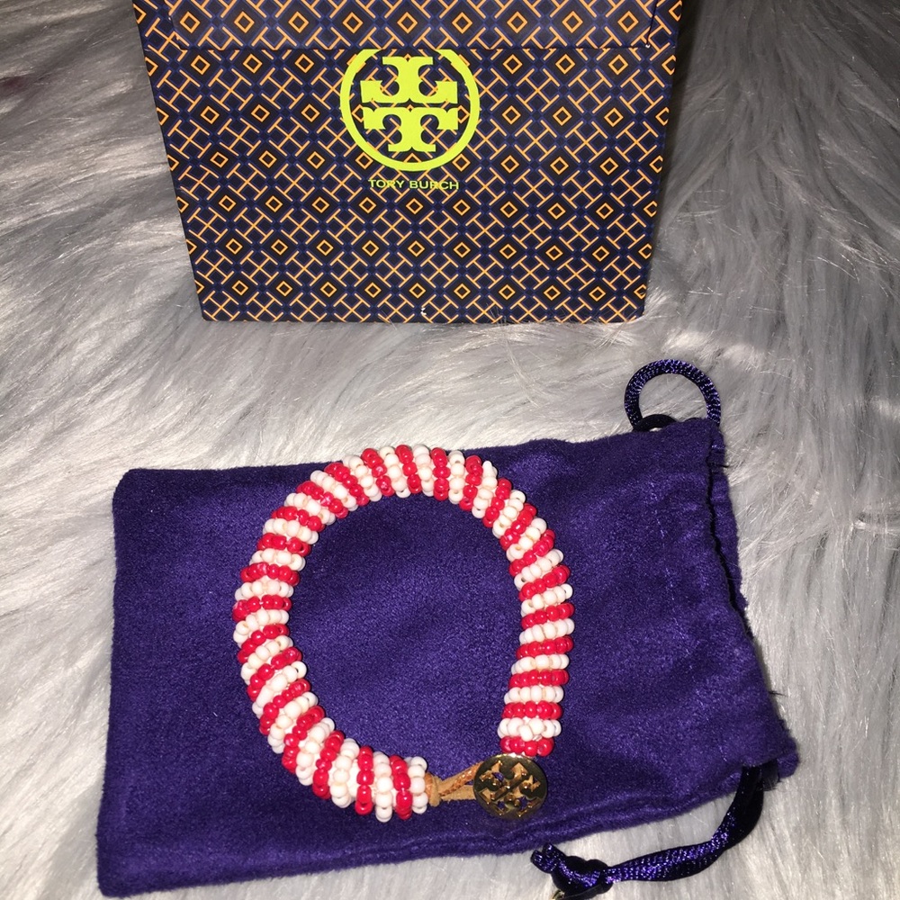 Tory burch red and white bracelet