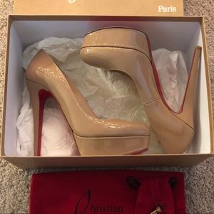 CHRISTIAN LOUBOUTIN Bianca 140 Patent Calf Nude