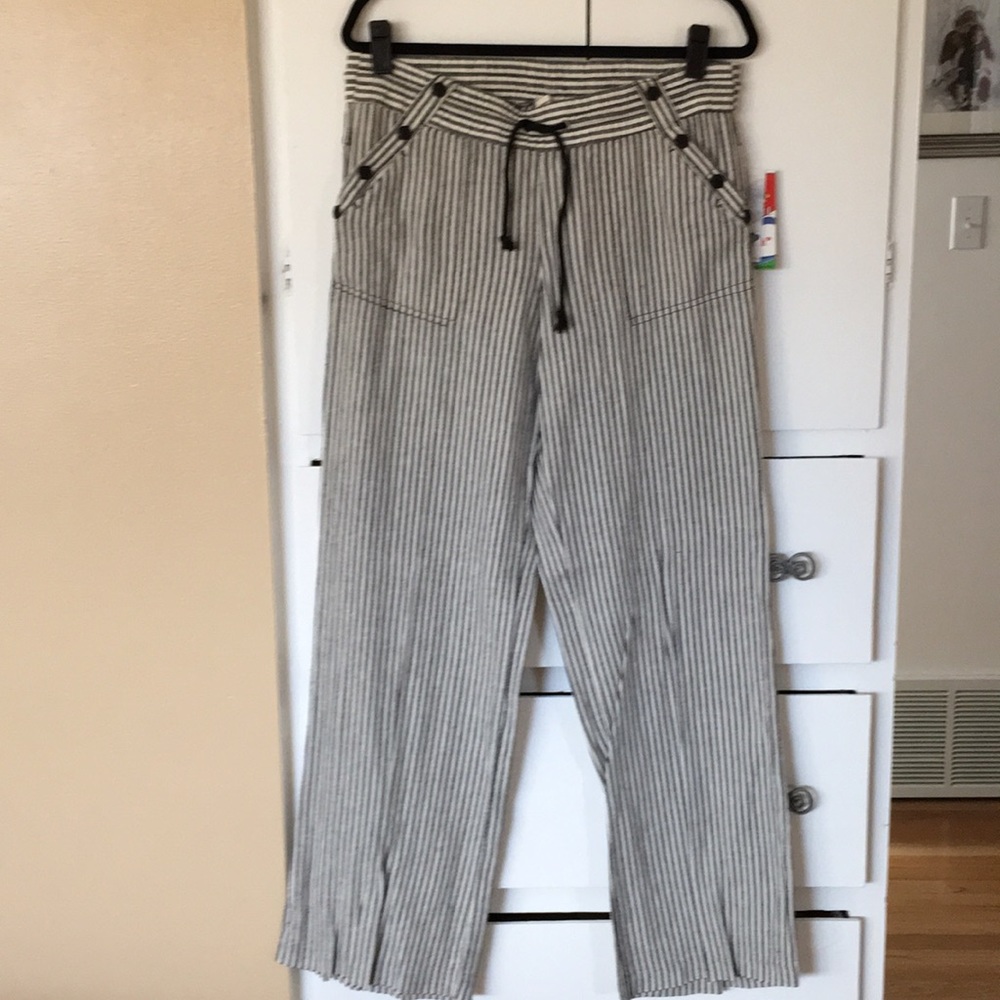 Nwt Jolt Blk & Off-White Draw String Pants Sz 13 - image 1