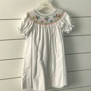Rosalina White Dragonfly Smocked Dress