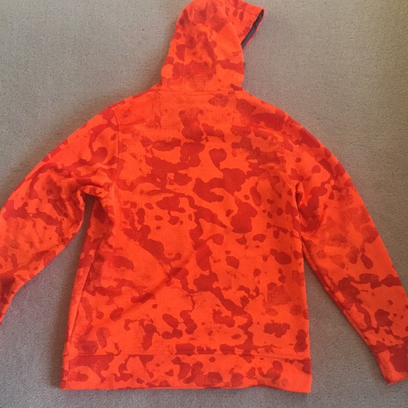 orange camo under armour hoodie