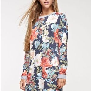 Long sleeve floral high low dress