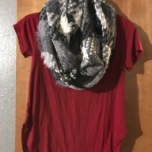 NWT red top with scarf