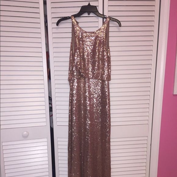 Jenny Yoo Gold Sequin Gown - Picture 3 of 7