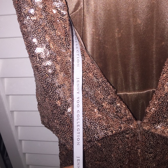 Jenny Yoo Gold Sequin Gown - Picture 7 of 7