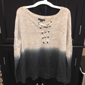 American Eagle Lace-Up Sweater