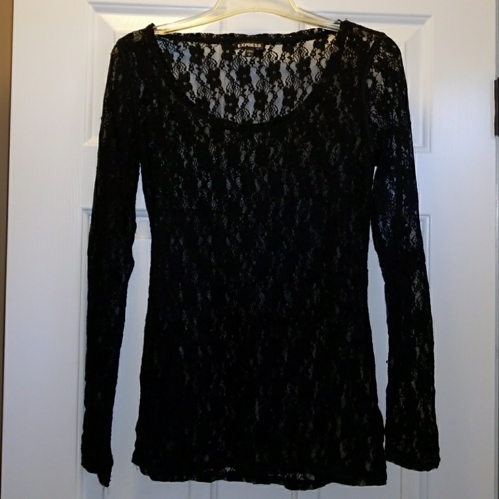 Women's sheer black top