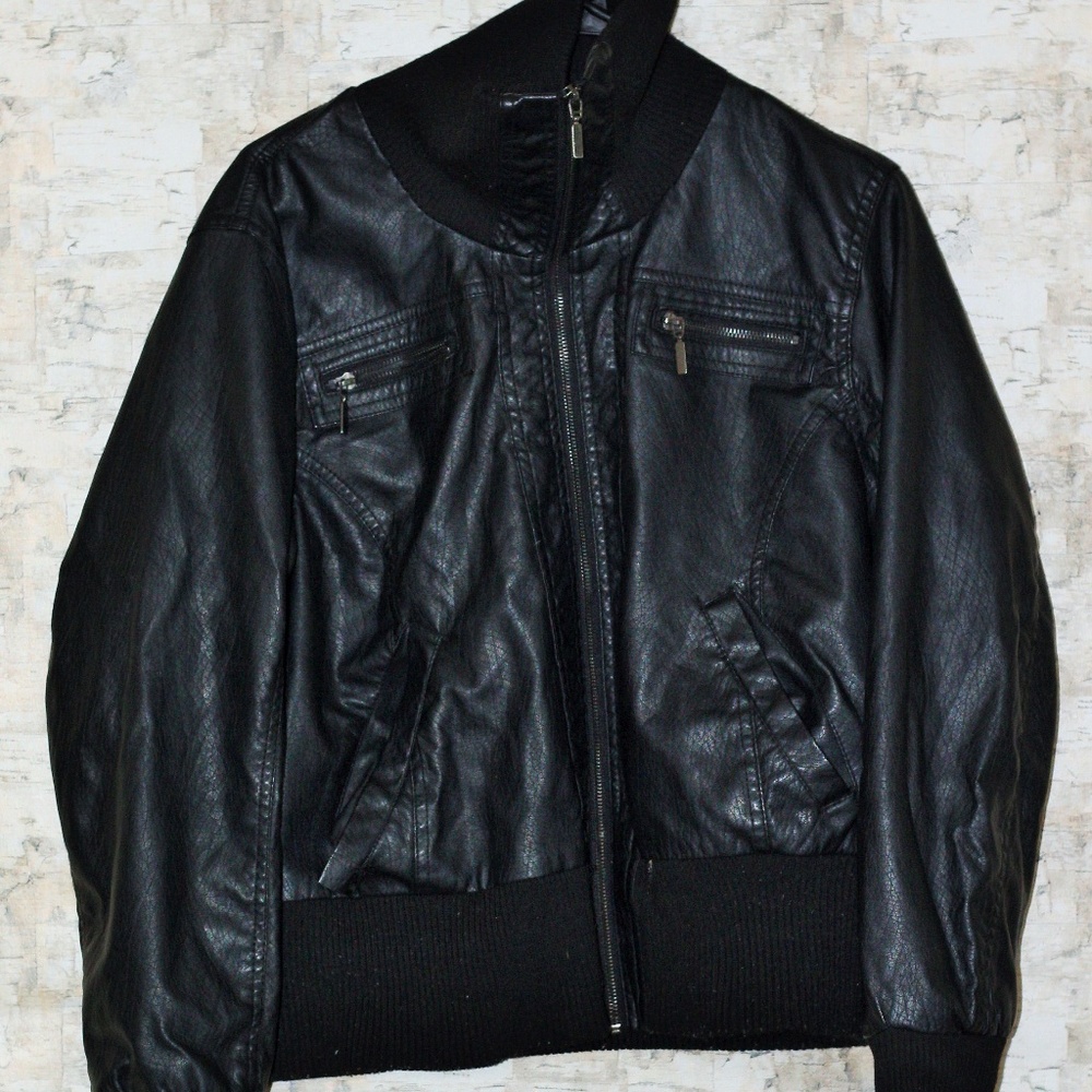 Plus size leather jacket