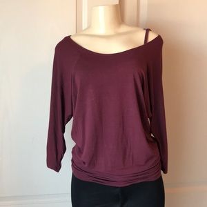 Burgundy Long Sleeve Dolman Top