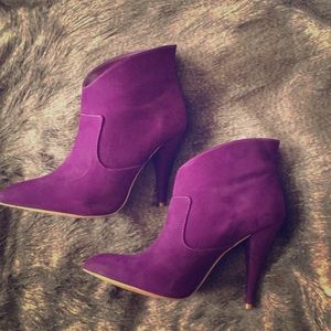 Steven by Steve Madden Purple Suede Booties