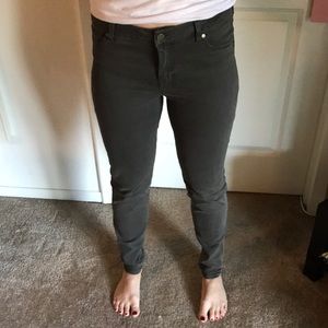 Liverpool denim olive green stretch skinny jeans