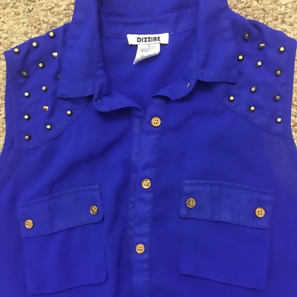 Blue button up blouse - Picture 2 of 2