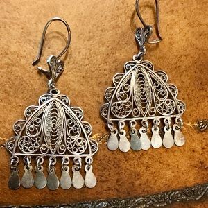 Vintage Boho Sterling Silver Chic Dangle Earrings!