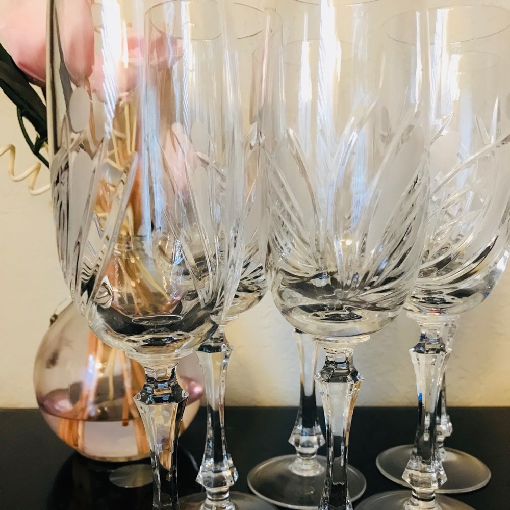 Crystal Champagne Flutes Glasses Set Of 6  Europe