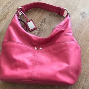Tiangello pink leather hobo