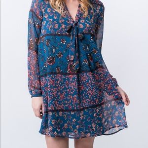 Floral Sheer Sleeve Dress
