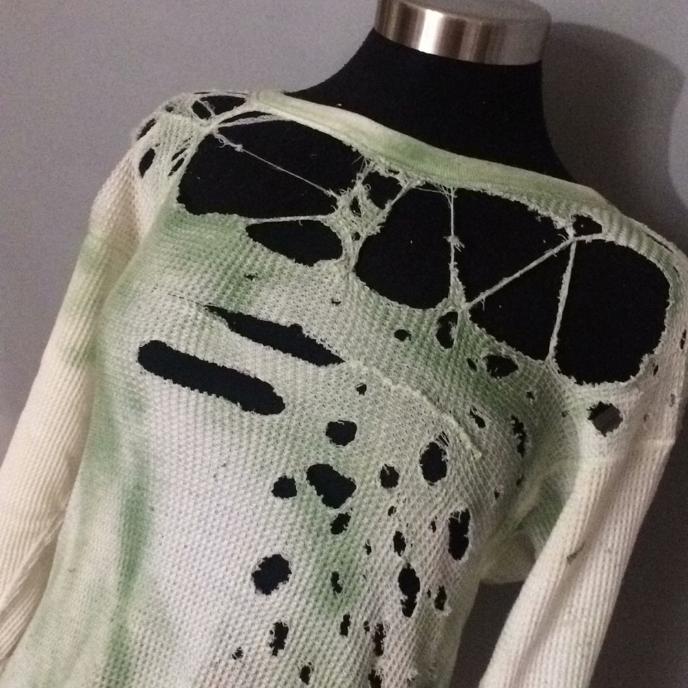 Lexa Vonn distressed grunge punk thermal top