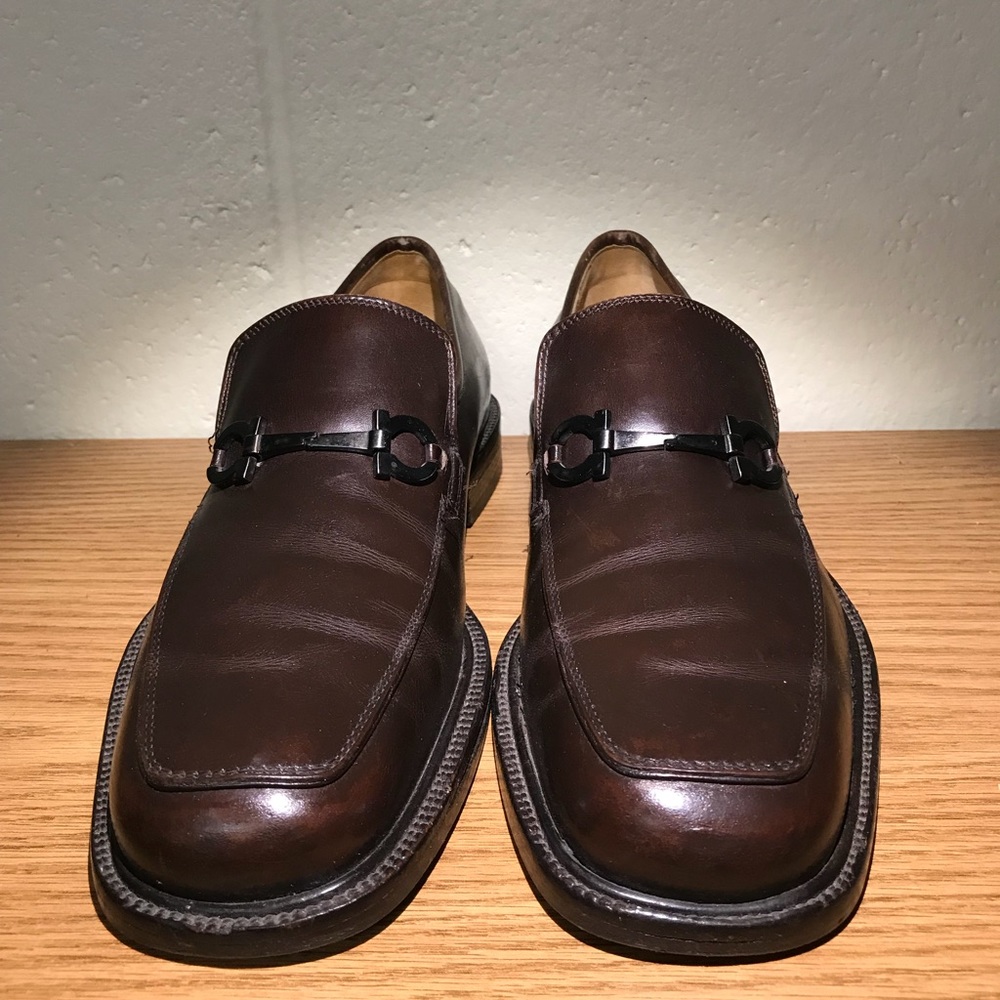 Salvatore Ferragamo Brown Leather Loafers Size 8 D