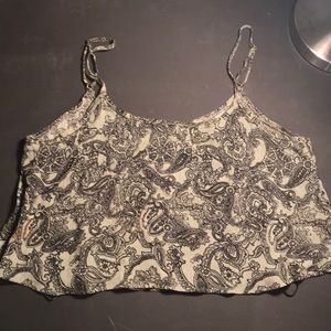 Foley green patterned crop top