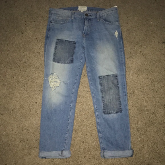patched/ distressed boyfriend jeans - Picture 1 of 3