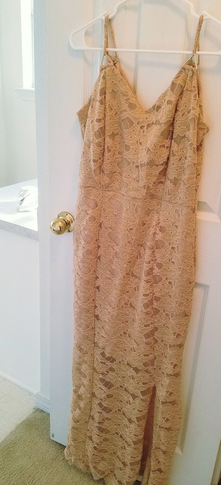 Gold lace shimmer dress