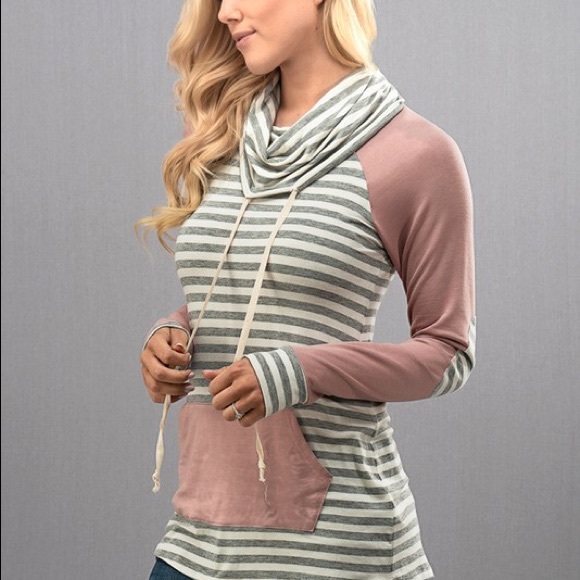 SOLD❗️Striped Cowl Neck Top - Picture 2 of 4