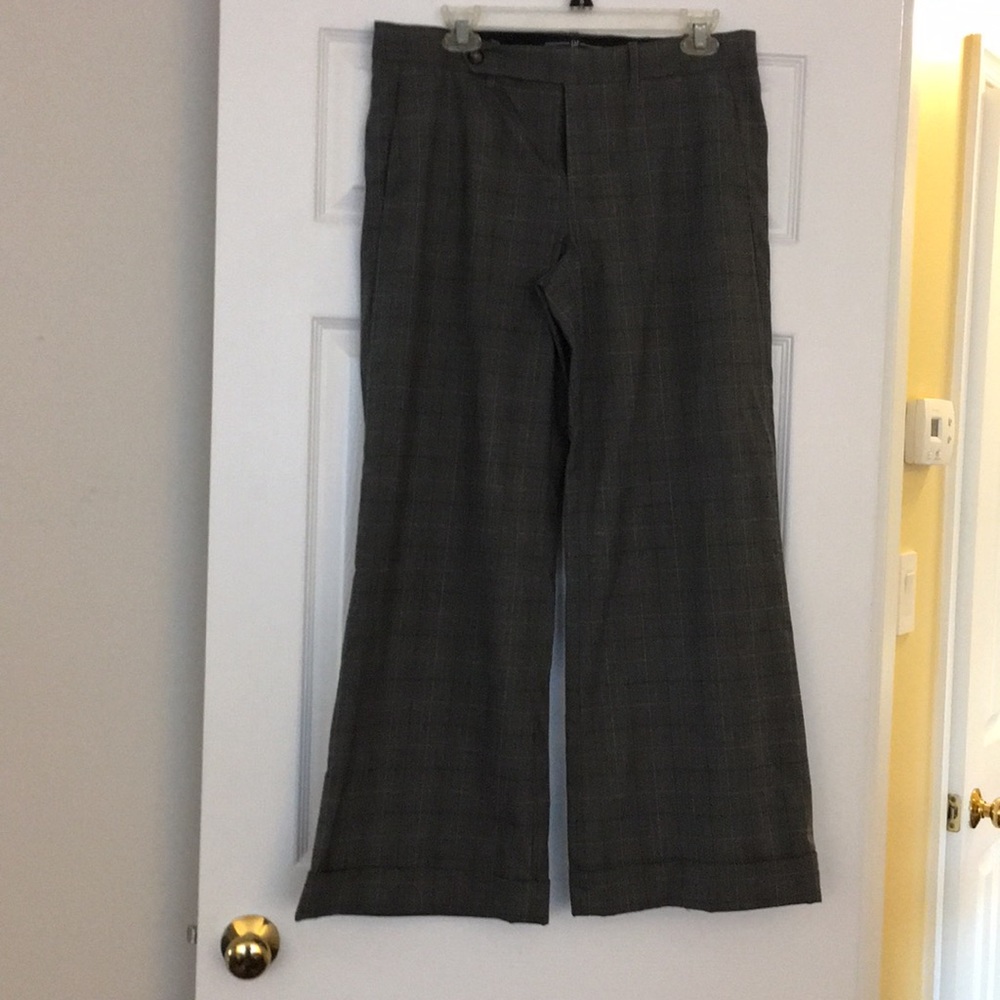 8P Gap Charcoal Gray Plaid Trousers
