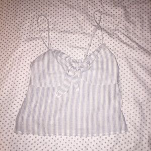 BRANDY MELVILLE white and blue striped tank top