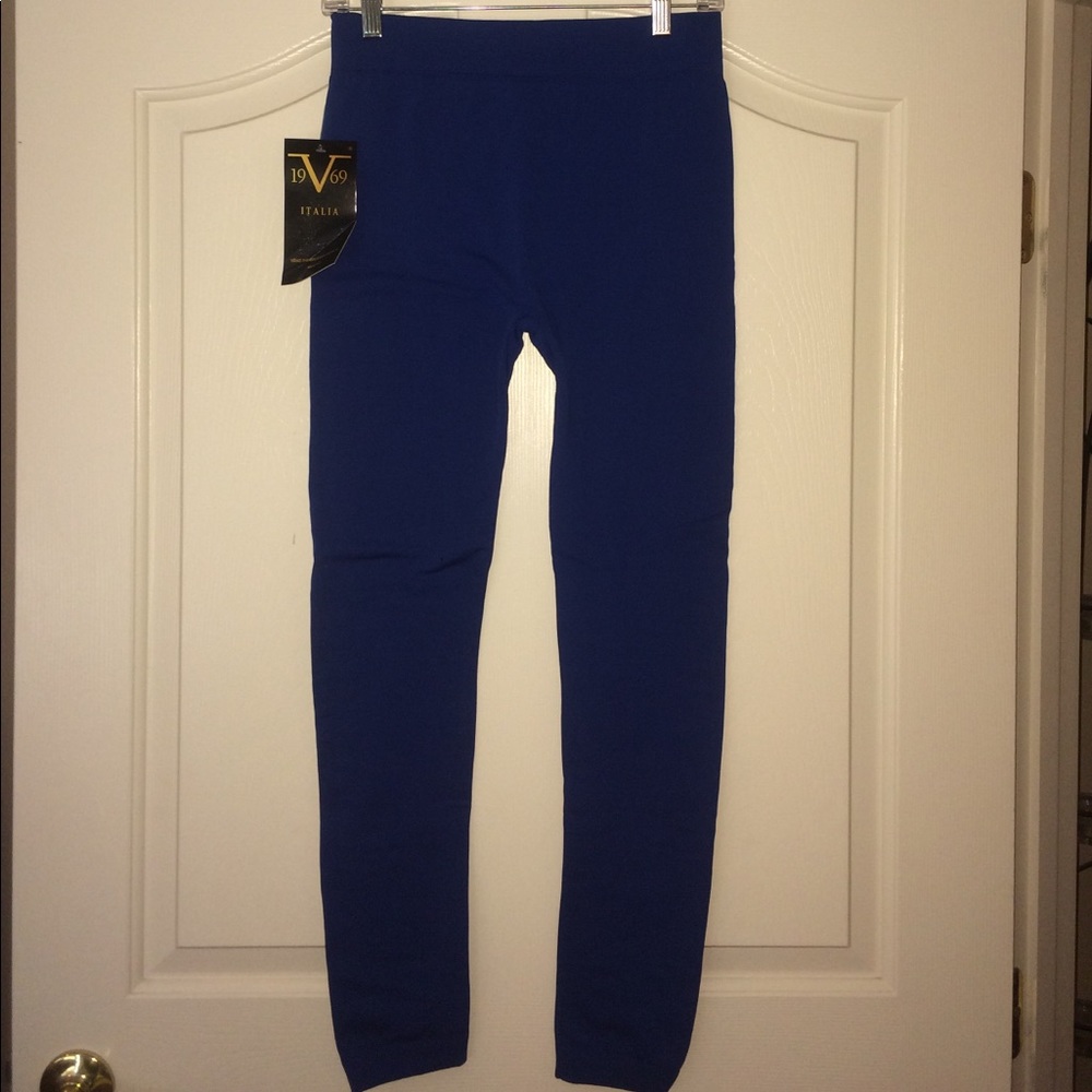 Navy Blue Versace 1969 Leggings, L/XL