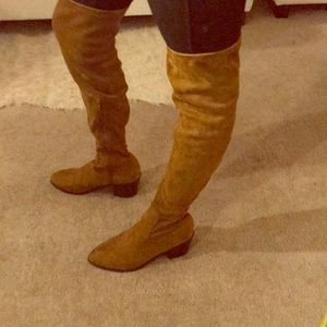 Knee high suede boots