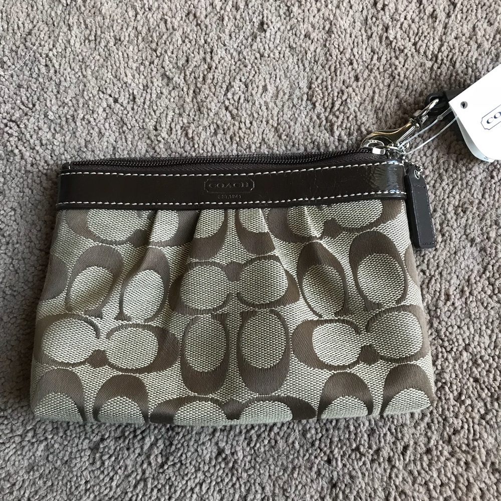 Brown Coach wristlet
