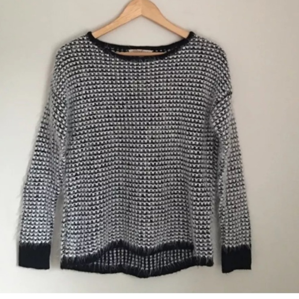 Urban outfitters fuzzy sweater black white m