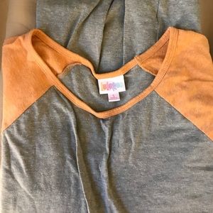 Small Irma, gray body orange sleeves