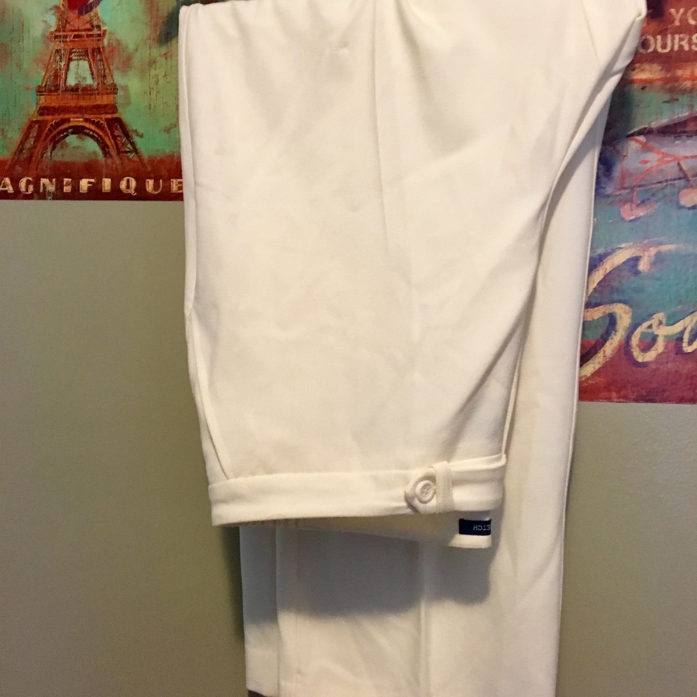 Cream Evan Picone stretch dress pants