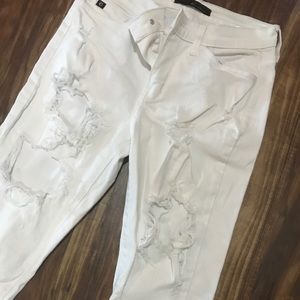 Distressed White Kancan Skinnies