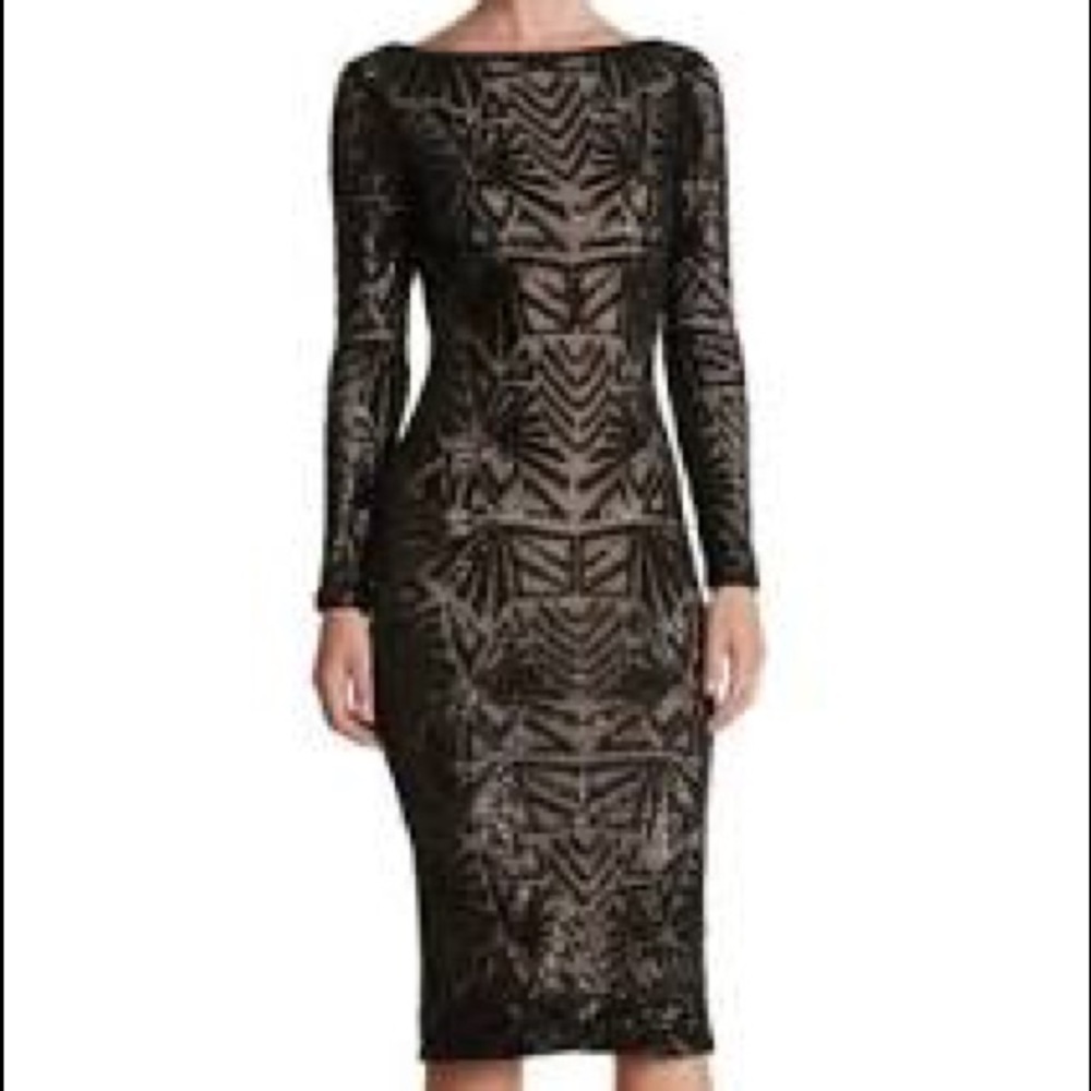 Dress the Population Black Sequin Emery Dress
