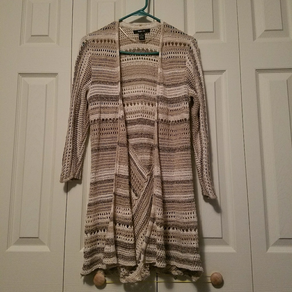 Long knit cardigan