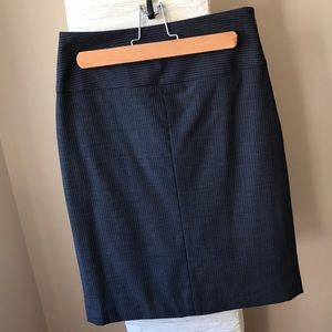 Pinstripe Banana Republic pencil skirt.