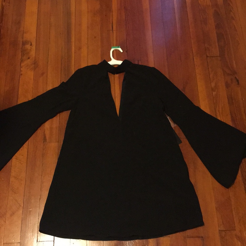 LULUs black bell sleeve party dress! Size S