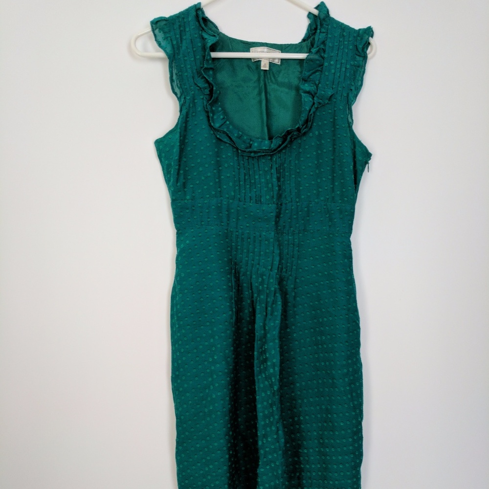 Anthropologie Emerald Dress Size 4 EUC