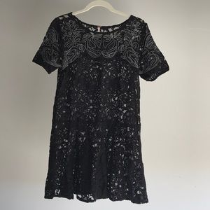 Free People Lace Dress w/ Embroidered Detail