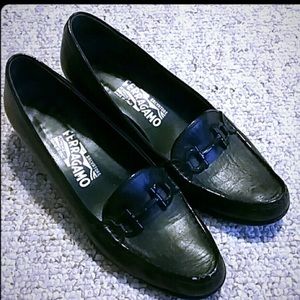 Black Ferragamo Loafers barely used