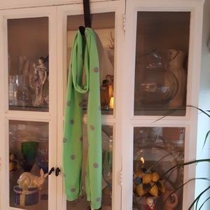 Talbots lime green/grey polka  cashmere scarf