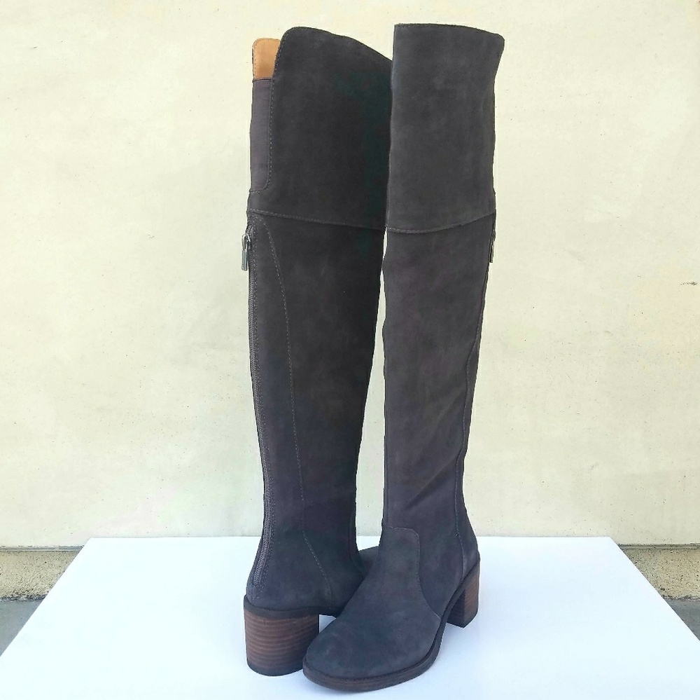 Incredible OTK Grey Suede Lucky Brand Boots - Picture 2 of 5