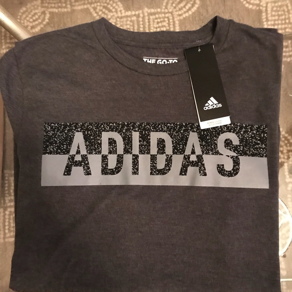 Gray Adidas Shirt with Gray logo NEW