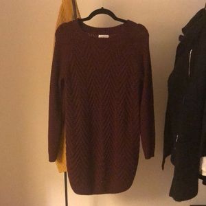Maroon sweater dress