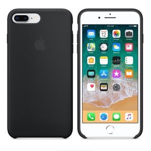 Black Apple Silicone iPhone 8 Plus/7 Plus Case