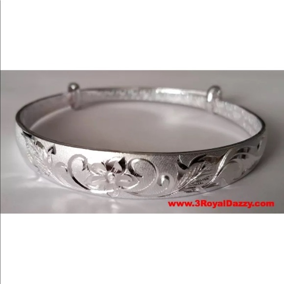 Jewelry - New Flower Design 999 Solid Adjustable Bangle Jewelry - New Flower Design 999 Solid Adjustable Bangle